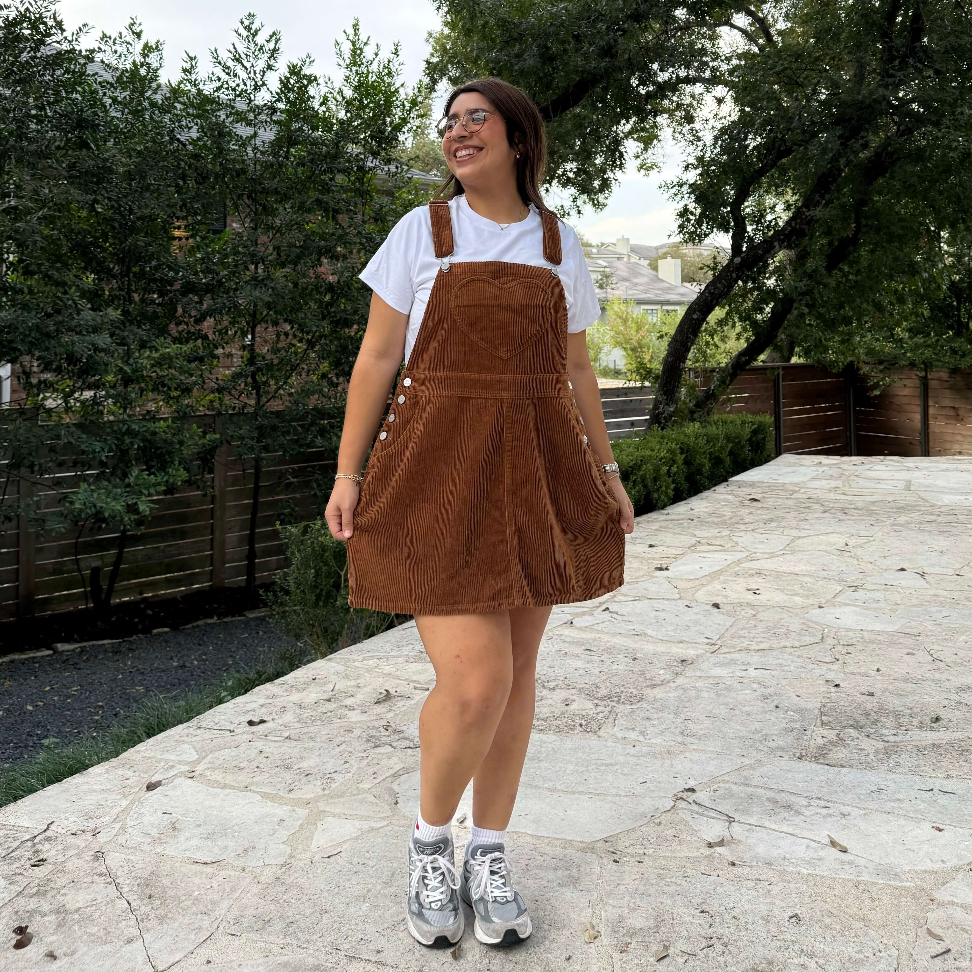 Corduroy Overall Dress - Acorn