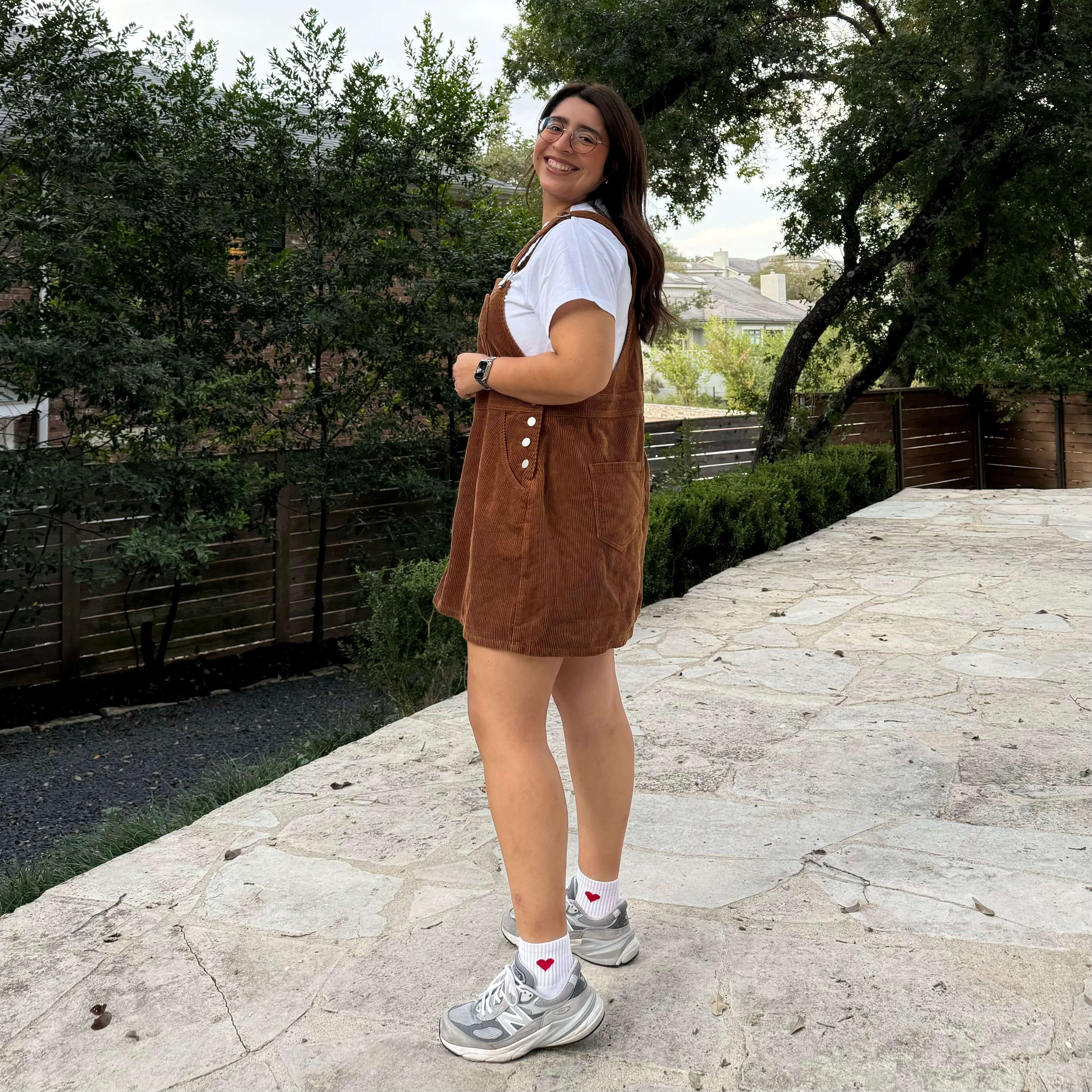 Corduroy Overall Dress - Acorn