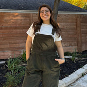 29" Corduroy Overall Jeans - Olive *Clearance Sale*