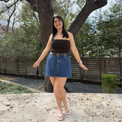 Heritage Denim Mini Skirt - Medium Wash