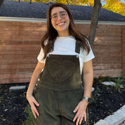 29" Corduroy Overall Jeans - Olive *Clearance Sale*