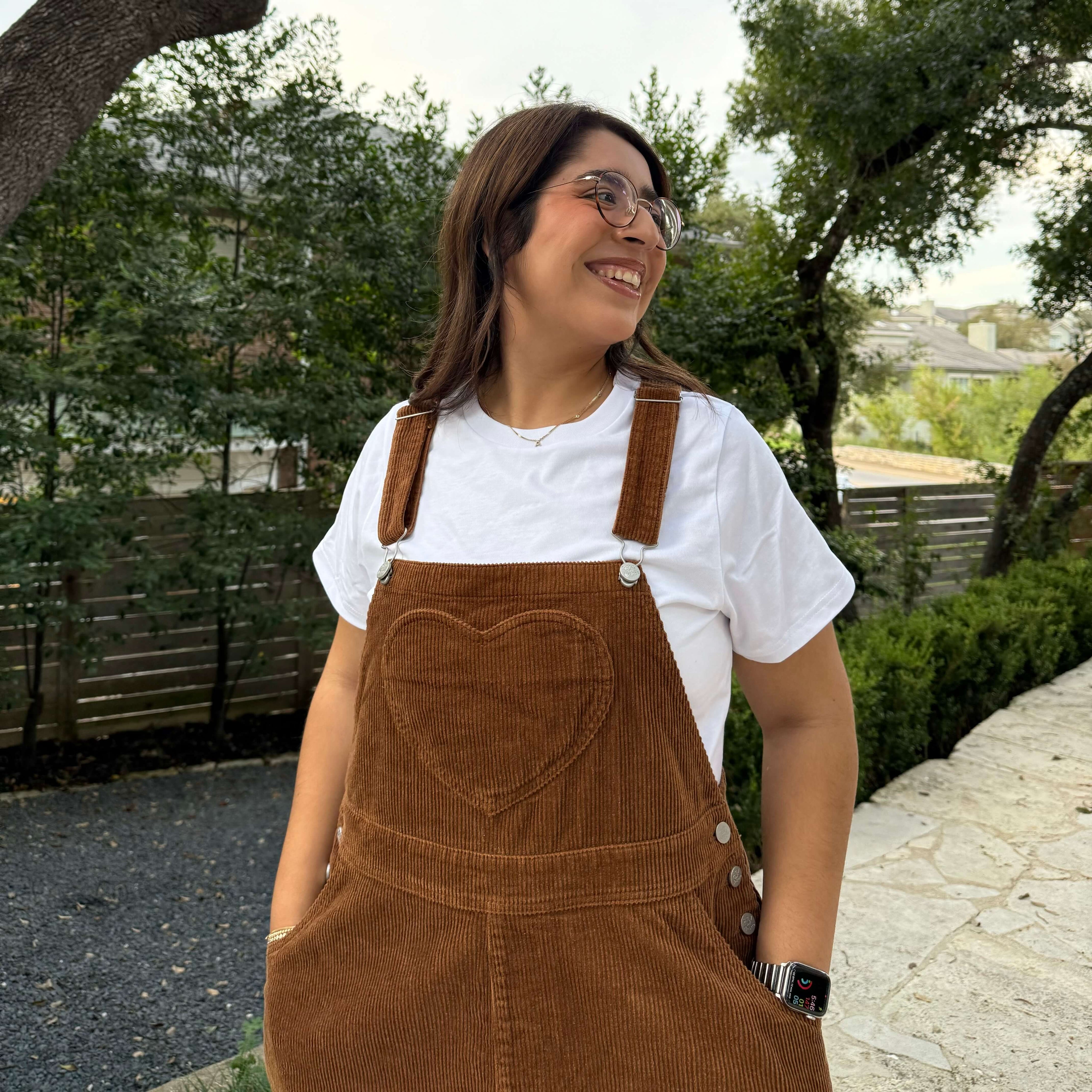 Corduroy Overall Dress - Acorn