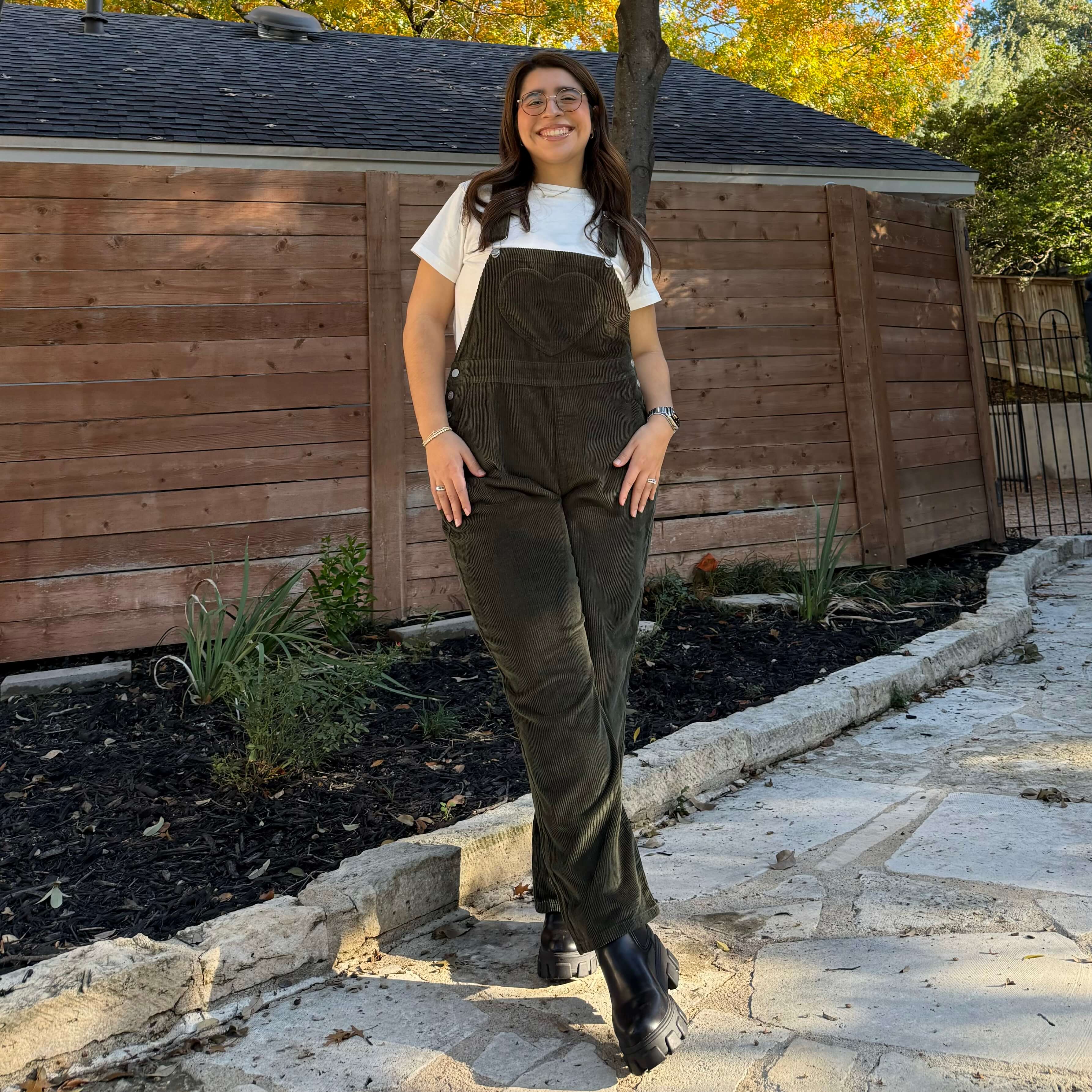 29" Corduroy Overall Jeans - Olive *Clearance Sale*