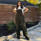 29" Corduroy Overall Jeans - Olive *Clearance Sale*