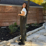 29" Corduroy Overall Jeans - Olive *Clearance Sale*