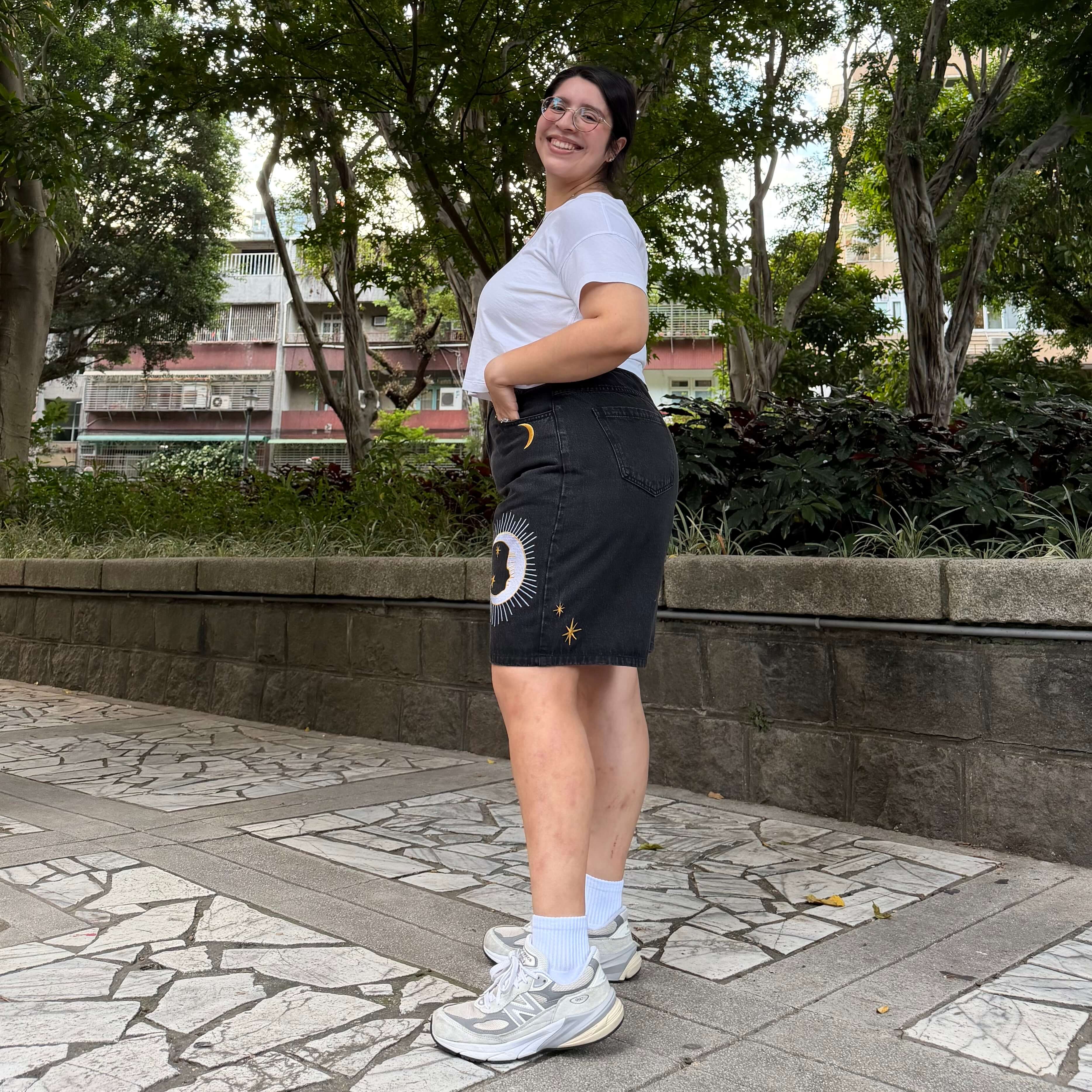 Celestial Denim Shorts - Black