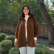 Cozy Long-Sleeve Button-Up - Chocolate Plaid *Clearance Sale*